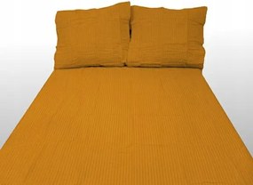 Ágyneműhuzat kéregből 140x200 mustár gombok 100% pamut vastag lengyel