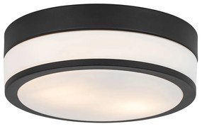 Klasszikus kültéri mennyezeti lámpa fekete 28 cm IP44 - Flavi