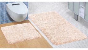 Mikro fürdőszobai szőnyegkészlet bézs, 60 x 100 cm, 60 x 50 cm