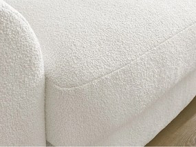 Fehér buklé sarokkanapé (jobb oldali-heverő résszel) Leonore – Bobochic Paris