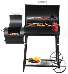 HECHT SENTINEL-MINOR Faszenes kerti grill, smoker, két tűztér