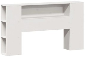 fehér tömör fenyőfa könyvespolcos ágy matrac nélkül 120x200 cm
