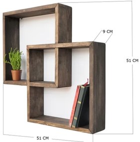 Fali polc 51x51 cm fenyő