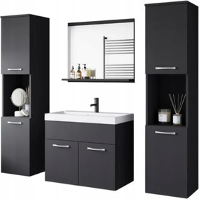 Milano XL fürdőszobabútor szett, szekrény, tükör, mosdó