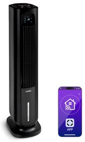 Klarstein Polar Tower Smart, ventilátor, léghűtő, 7L, 85W, távirányító, 5x hűtődoboz
