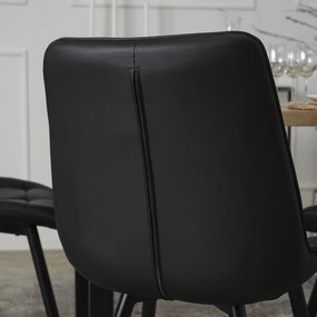 Fekete Eco-bőr Étkezőszék. MONZA