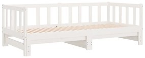 fehér tömör fenyőfa kihúzható kanapéágy 80 x 200 cm