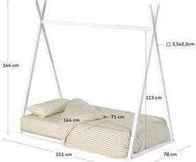 Fehér házikó alakú bükkfa gyerekágy 70x140 cm Maralis – Kave Home