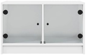 fehér TV-szekrény üvegajtókkal 68x37x42 cm