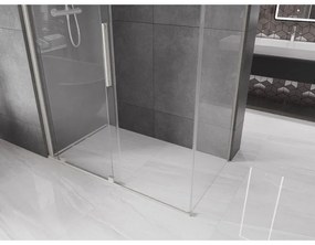 Mexen Velar, zuhanykabin tolóajtóval 160 x 80 cm, 8 mm átlátszó üveg, csiszolt acél, 871-160-080-01-97