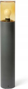 Faro Kila 700 oszloplámpa, IP65, E27, sötétszürke, borostyán diffúzor