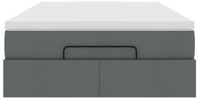 Ottomán ágykeret matraccal sötétszürke 120x190 cm szövet