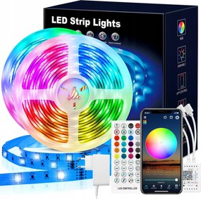 Rgb Led szalag 20m (2x10m) Bluetooth Zenei alkalmazás Távirányító