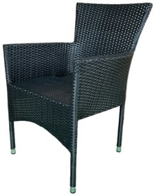 Autronic Kerti szék, fém, polirattan, fekete ,AZC-S2117 BK