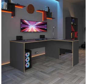 Sarok PC asztal Raven (antracit + tölgy) . 1109410