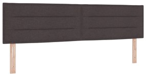 Box Spring Ágy Matraccal &amp; LED Sötétbarna 180x200 cm Szövet