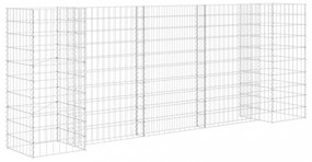 H alakú acéldrót virágtartó gabion 260 x 40 x 100 cm