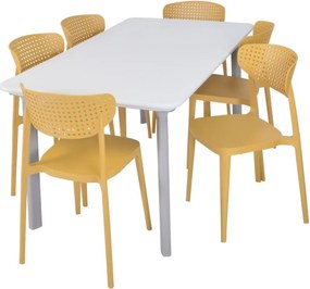 ITALIA DINING Műanyag asztal világos szürke