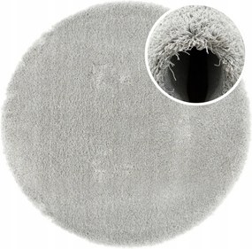 Kerek Szőnyeg Szürke Csúszásgátló Nappaliba Vastag Puha Shaggy átm. 150 cm