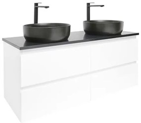 SAT B-Way Fürdőszobaszekrény mosdóval és műkő lappal 119x50x45 cm fehér fényes BWAY2120WTKUB