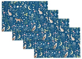 Pamut tányéralátét szett 4 db-os 30x46 cm Enchanted Twilight Animals – Catherine Lansfield