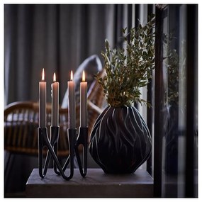 Flame fekete porcelán váza, magasság 23 cm - Morsø