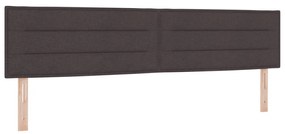 vidaXL Boxspring Ágy Mattal és LED-del Sötétbarna 200x200 cm Szövet