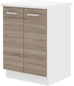 Alsó konyhaszekrény Domton 60 D 2F BB (trufla sonoma tölgy + fehér). 1033022
