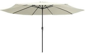 vidaXL homokszínű kültéri napernyő fémrúddal 390 cm