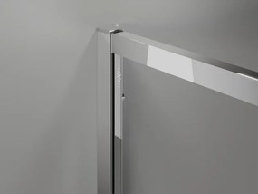 Mexen Exo félköríves aszimmetrikus tolóajtós zuhanykabin 100 x 80 cm, átlátszó, króm - 8132-100-080-01-00