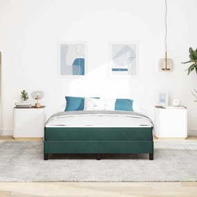 Boxspring ágy matraccal Sötétzöld 160 x 200 cm Bársony