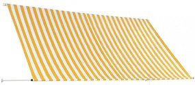 feltekerhető sárga és fehér napellenző 300 x 150 cm