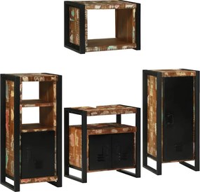 vidaXL Fürdőszoba bútor szett 4 pcs Szilárd újrahasznosított fa