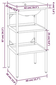 fehér vas fürdőszobai mosdókagylóváz beépített mosdóval