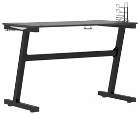 fekete Z-lábú LED-es gamer asztal 110 x 60 x 75 cm
