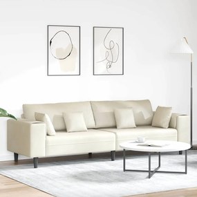 Bársony Kanapé párnával Krém 208 cm Bársony