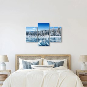 Kép a befagyott tóról és a havas fákról (90x60 cm)