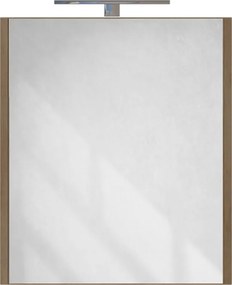 Piramida AKVA Tükrös fürdőszobai szekrény - LED világítással - FEHÉR-TÖLGY - 60 x 69 x 15 cm