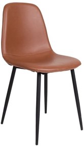 Stockholm design szék, barna PU, acél láb