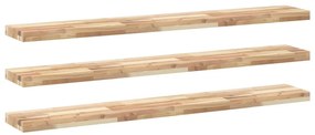 3 db kezeletlen tömör akácfa függőpolc 120 x 20 x 4 cm