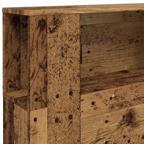 antik fa színű szerelt fa áthidalószekrény 200x18,5x102,5 cm