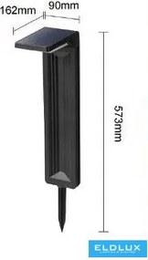 UNIVERSO Solar kerti lámpa 5V 2w 200lm 3000k IP65 fekete 573x162x90mm
