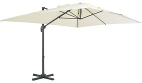 vidaXL konzolos kerti napernyő alumínium rúddal 400 x 300 cm homokszínű