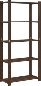 vidaXL 5 szintes barna tömör fenyőfa tárolóállvány 80 x 38 x 170 cm