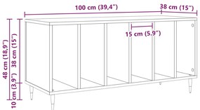 Rekord Szekrény Kézműves Tölgy 100x38x48 cm Mérnöki Fa