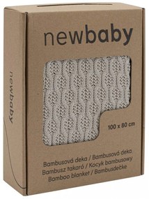 Bambusz kötött takaró New Baby mintával 100x80 cm light grey