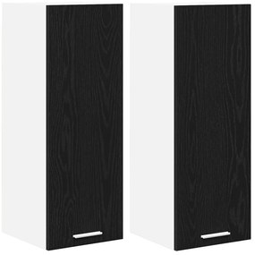 Függő szekrény Riga 2 pcs Fekete tölgy és fehér 30 x 31 x 80 cm