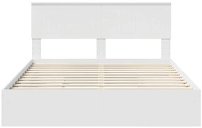 vidaXL Ágykeret fiókkal fejtámlával Fehér 150 x 200 cm Faanyag