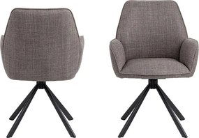 Világosszürke kárpitozott karfás étkezőfotel szett 2 db-os Glenda – Actona