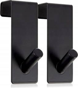 Ajtóakasztó Akasztó Fém Fekete Fúrás Nélkül 2 Db